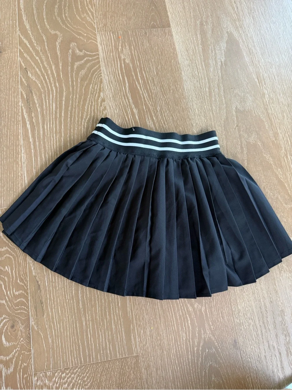 Justice Girls Black Pleated Skort Elastic Pull-On Waist Size 7/8